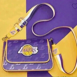 Loungefly With NBA LA Lakers  Adjustable Crossbody Bag NWT!